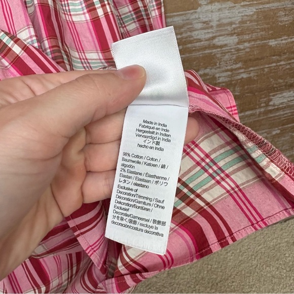 J. Crew Factory Plaid Mini Dress Ruffle Trim Pink Preppy Summer Career Womens 2 - Picture 4 of 5